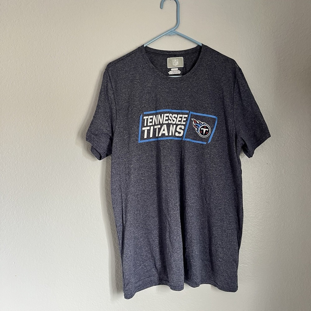 Tennessee Titans Men Shirt XL Blue Heather NFL Logo Graphic Short Sleeve Stretch